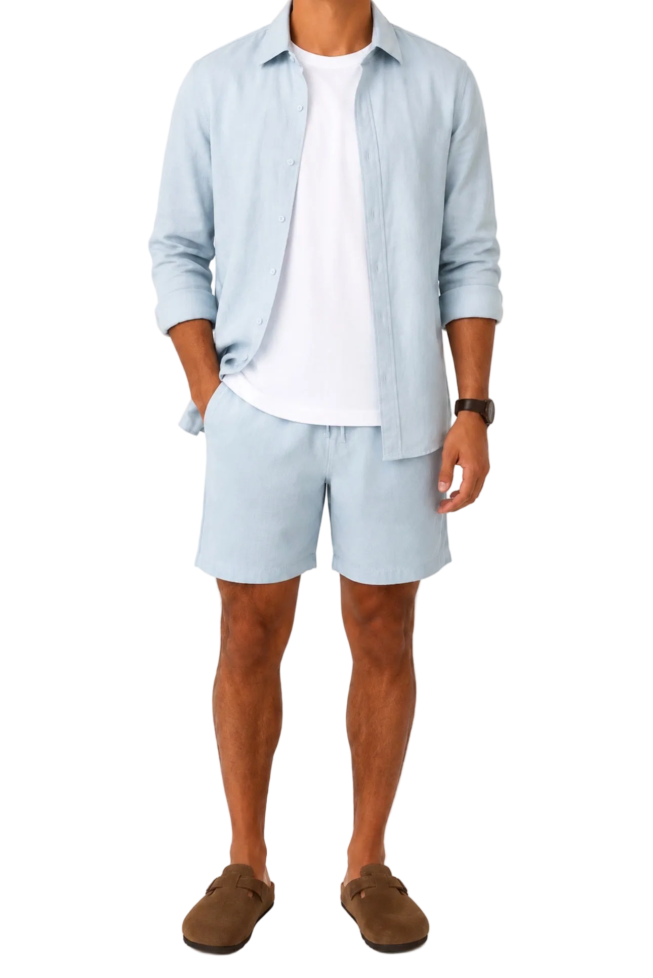 LIGHT BLUE LINEN SET
